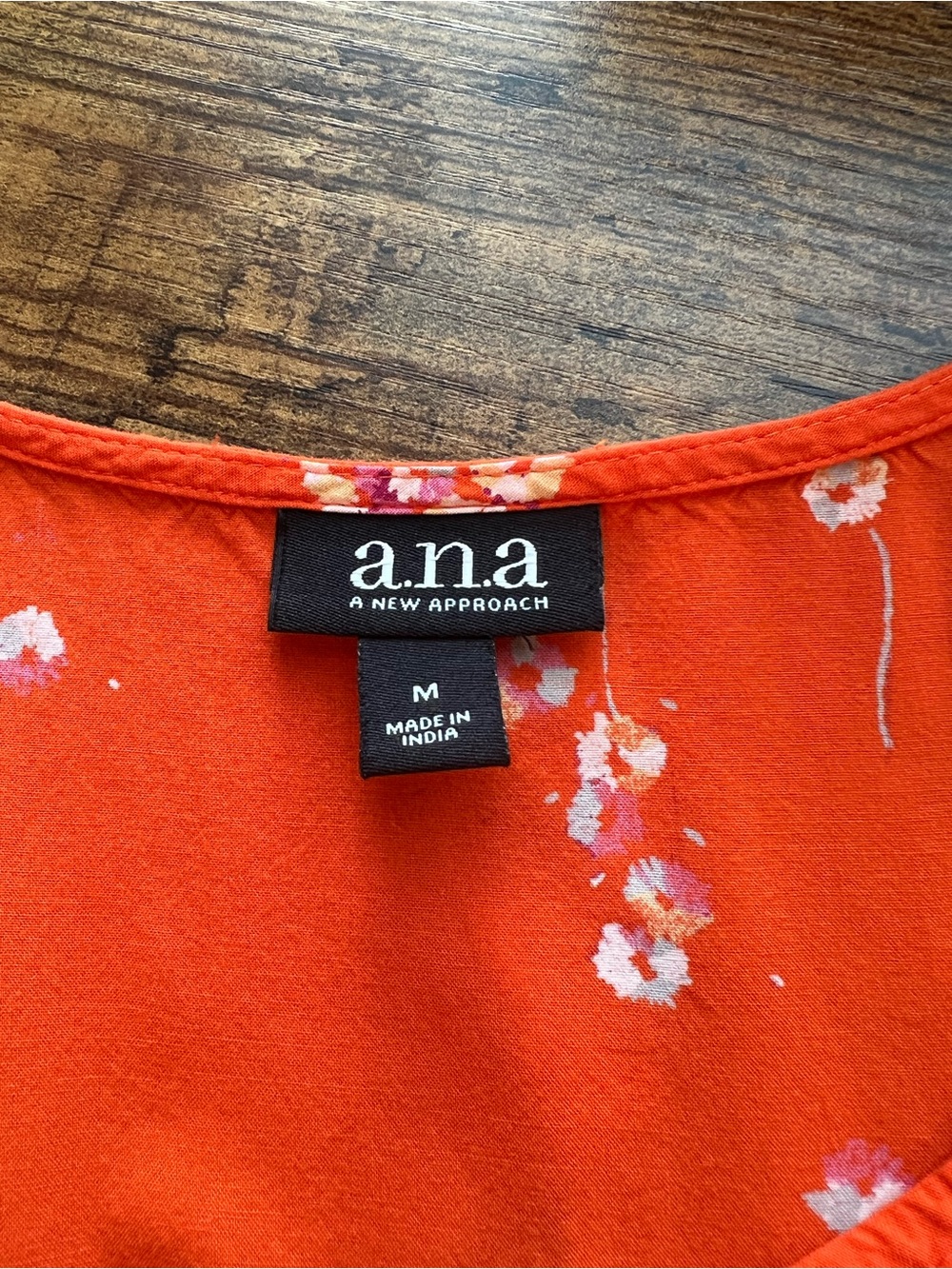 a.n.a Coral Orange Floral Wide Leg Jumpsuit Smocked Waist Boho - Picture 3 of 8